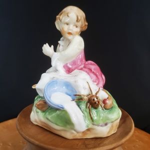 Vintage Royal Worcester Nursery Rhyme Figurine Little Miss Muffet